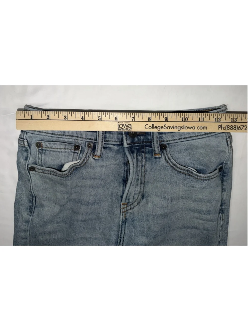 Abercrombie Kids Skater Denim Shorts 13/14 Boys Light Wash Distressed Jorts Y2k